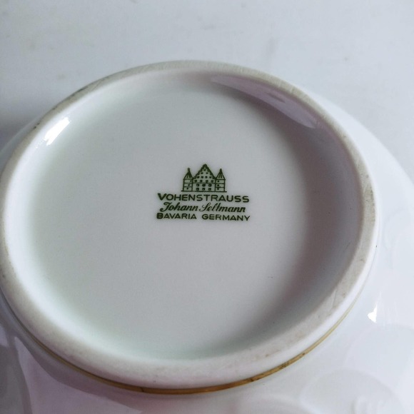 Vtg Vohenstrauss Johann Seltmann Bavaria Germany Trinket Dish & Lid Pink Roses - Picture 6 of 6